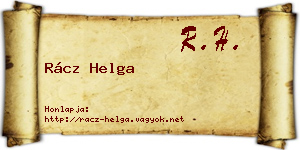 Rácz Helga névjegykártya